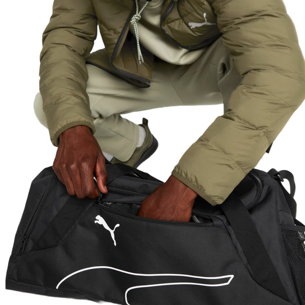 Mala Puma Fundamentals Sports Bag Preto e Branco - 5