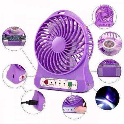 Ventilador Portátil Recarregavel sem Fio com Power Bank USB para Carregador de Celular e Outros