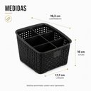 Ver mais imagens de Organizador Rattan Multiuso com 6 Divisórias Porta Talheres Utensílios para Cozinha Banheiro e Escri