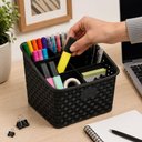 Ver imagem 5 de Organizador Rattan Multiuso com 6 Divisórias Porta Talheres Utensílios para Cozinha Banheiro e Escri