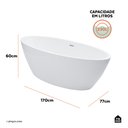 Ver imagem 7 de Banheira Freestanding Imersão Acrílico 170 Cm Rubi Pingoo.casa - Branco
