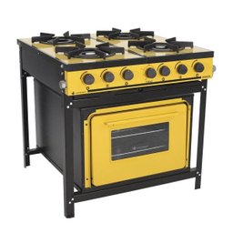 Fogão Profissional 4 Bocas Venâncio Linha Bravo Amarelo com Forno - 1