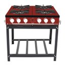 Ver imagem 1 de Fogão Profissional 4 Bocas Venâncio Linha Bravo Vermelho Intenso