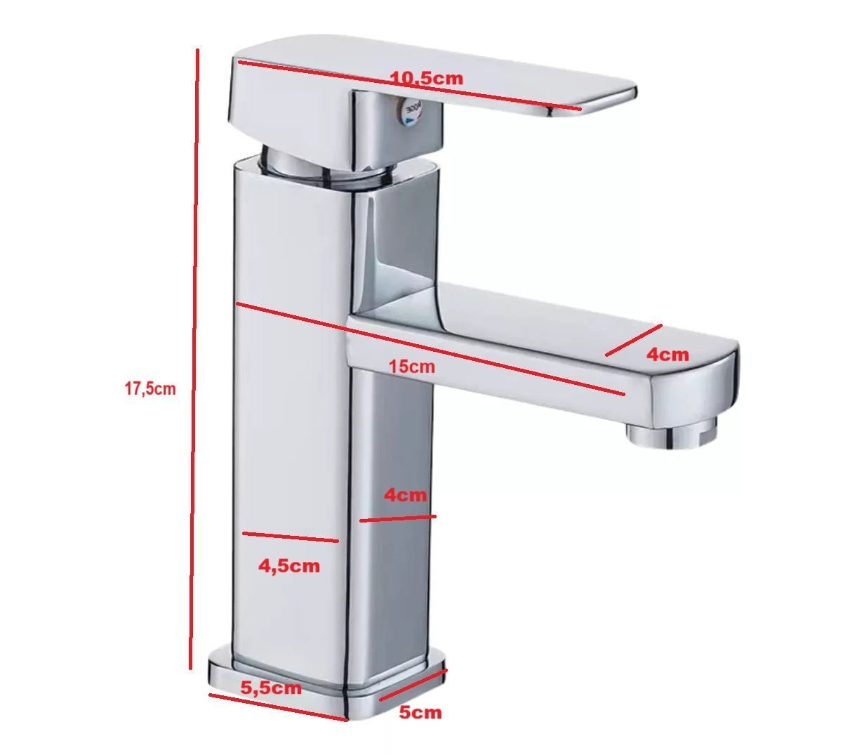 Torneira Lavatório Monocomando de Luxo para Banheiro Inox Cromada - 2