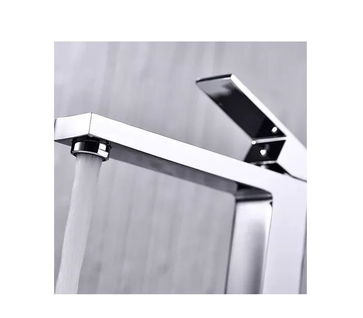 Torneira Lavatório Monocomando de Luxo para Banheiro Inox Cromada - 5