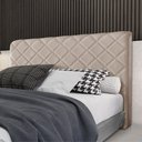 Ver imagem 1 de Cabeceira Cama Box Casal 1,40m Estofada Capri Veludo Bege