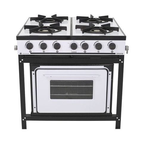 Fogão Profissional 4 Bocas Venâncio Linha Bravo Branco com Forno