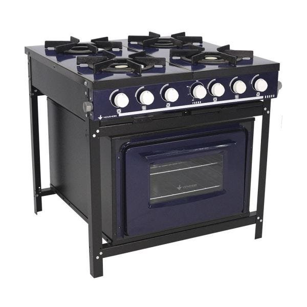 Fogão Profissional 4 Bocas Venâncio Linha Bravo Azul com Forno - 1