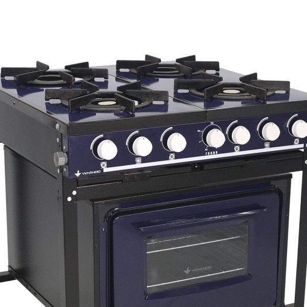 Fogão Profissional 4 Bocas Venâncio Linha Bravo Azul com Forno - 2