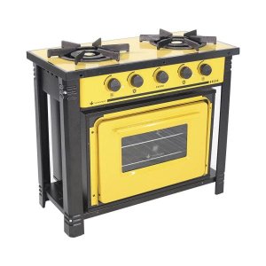 Fogão Profissional 2 Bocas Venâncio Linha Bravo Amarelo com Forno