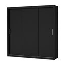 Ver imagem 2 de Guarda-Roupa Casal com 3 Portas de Correr e 4 Gavetas 186cm Multimóveis CR35573 Preto