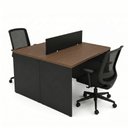 Ver imagem 1 de Kit Estação de Trabalho 2 Lugares + 2 Cadeiras de Escritório Ergonômicas Mesa 120x60cm
