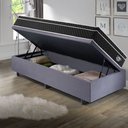 Ver imagem 3 de Cama Box Solteiro com Baú 88x188 com Colchão Gransleep Ecoflex Molas Verticoil Suede