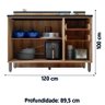 Bancada Ilha de Cozinha com Balcão Ripada 3 Portas 2 Gavetas 1,20m Madeirado/mocca Isis Luciane - 4
