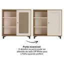 Ver imagem 5 de Buffet Aparador 1 Porta 80 Cm 4521 Carvalho Off White Arly