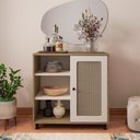 Ver imagem 2 de Buffet Aparador 1 Porta 80 Cm 4521 Carvalho Off White Arly