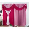 Cortina Jessica 2,00m x 1,70m com Voal- Rosa - 2