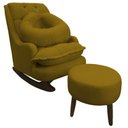 Ver imagem 1 de Kit Amamentação com Balanço Suede Mostarda - Dominic Decor Lille