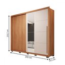 Ver imagem 4 de Guarda-roupa Casal Romanus 2 Portas 4 Gavetas com Espelho Freijo/off White - Caemmun