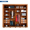 Ver imagem 3 de Guarda-roupa Casal Romanus 2 Portas 4 Gavetas com Espelho Freijo/off White - Caemmun