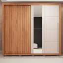 Ver imagem 1 de Guarda-roupa Casal Romanus 2 Portas 4 Gavetas com Espelho Freijo/off White - Caemmun