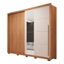 Ver imagem 2 de Guarda-roupa Casal Romanus 2 Portas 4 Gavetas com Espelho Freijo/off White - Caemmun