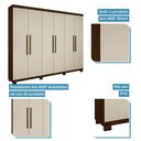 Ver imagem 6 de Roupeiro 6 Portas 4 Gavetas Master Avelã Ipê Off White