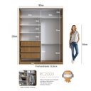 Ver imagem 3 de Guarda Roupa Solteiro 2 Portas 3 Gavetas Rc 2003 Linha Roupeiros Emovell