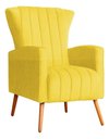 Ver imagem 3 de Kit 2 Poltronas Estofada Melinda Sala Recepção Suede:Amarelo/Liso