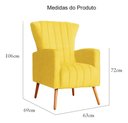 Ver imagem 7 de Kit 2 Poltronas Estofada Melinda Sala Recepção Suede:Amarelo/Liso
