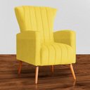 Ver imagem 2 de Kit 2 Poltronas Estofada Melinda Sala Recepção Suede:Amarelo/Liso