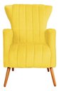 Ver imagem 4 de Kit 2 Poltronas Estofada Melinda Sala Recepção Suede:Amarelo/Liso