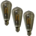 Ver imagem 1 de Lampada Led Multi Filamento Fume 30w Vintage Kit 3 Uni Bivolt Iluminaçao Decoraçao Luz Sala Quarto V