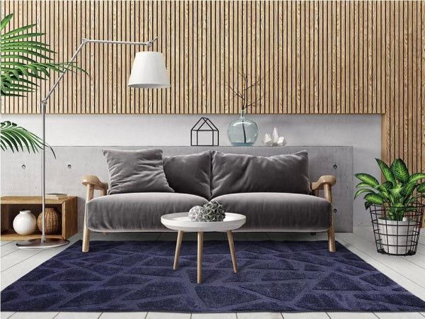 Tapete Sala/Quarto Verena 3D 200 x 250 | Asiatex - Azul Escuro - 1