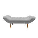 Ver imagem 3 de Recamier Sofá Calçadeira 1,4 M Realeza:suede Cinza Claro