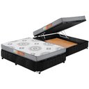 Ver imagem 1 de Cama Box Baú Casal: Colchão Espuma Polar D23 Pérola + Base CRC Suede Black(138x188)