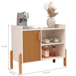 Balcão Café 1 Porta Aci Castello Off White Cedro - 3 Balcão Café 1 Porta Aci Castello Off White Cedro - 3