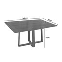 Ver imagem 3 de Mesa de Sala Jantar Elma Madeira Maciça C/tampo Madeirado C/ Vidro 90x160cm Carvalho/off White/