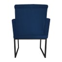 Ver imagem 3 de Poltrona Decorativa Klara Suede Azul Marinho Base Metálica Preta - Vallisa Decor