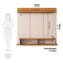 Ver imagem 4 de Painel Home para TV até 70 Polegadas 165x180cm Orgânico com 2 Portas Dionisio Espresso Móveis