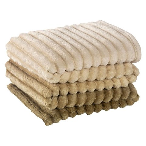 Cobertor Manta Tuffy Ultrasoft Flannel Queen 2,40m X 2,20m Degradê 01 Peça - Gold