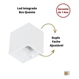 Arandela Mini Led 2w Branco Quente Cubo Bivolt - Branco - 110v/220v - 4