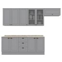 Ver imagem 1 de Cozinha Modulada 7 Pecas 280 Cm Ce791 Americana Henn Cinza Calcare