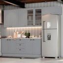 Ver imagem 2 de Cozinha Modulada 7 Pecas 280 Cm Ce791 Americana Henn Cinza Calcare