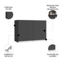 Ver imagem 3 de Armário de Cozinha Aéreo 80cm com 2 Portas Andréia Cinza - AJL Móveis