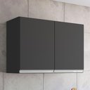 Ver imagem 1 de Armário de Cozinha Aéreo 80cm com 2 Portas Andréia Cinza - AJL Móveis