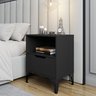 Mesa de Cabeceira Vegas 1 Gaveta com Nicho Base de Aço Design Moderno - Preto/pé Preto - 3
