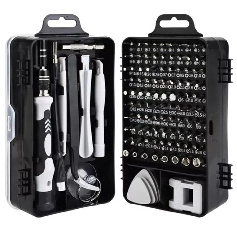 Kit Ferramentas 115 em 1 Chaves de Precisão Fenda Philips Torx Etc Conserto de Celular e Outros Elet