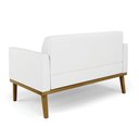 Ver imagem 4 de Sofá Namoradeira Base de Madeira Fixa Castanho Marisa Corino D03 - D'Rossi Branco