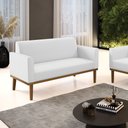 Ver imagem 2 de Sofá Namoradeira Base de Madeira Fixa Castanho Marisa Corino D03 - D'Rossi Branco